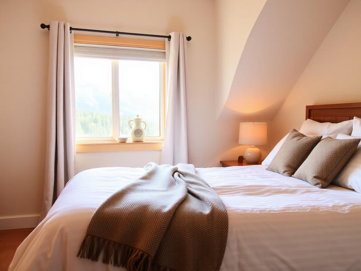 Guest-ready bedroom with fresh linens in a Golden, Colorado rental